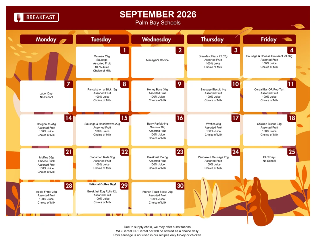 Menú de Desayuno de Septiembre de 2026 — abre el PDF completo en una pestaña nueva