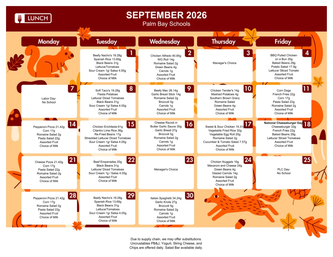 Menú de Almuerzo de Septiembre de 2026 — abre el PDF completo en una pestaña nueva